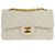 Chanel Vintage Classic Double Flap Quilted Lambskin Small Bianco