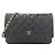 Portafoglio con catena Chanel Timeless Classic Line Nero Bordò