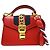 Gucci Sylvie Top Handle Leather Mini Rosso