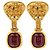 Chanel Gripoix Hängeohrringe Golden Bordeaux