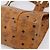 Borsa Tote MCM Vicetos PVC Pelle Marrone Tono Oro Auth 203356 - vista 12