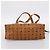 Borsa Tote MCM Vicetos PVC Pelle Marrone Tono Oro Auth 203356 - vista 9