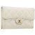 Cartera larga CHANEL Matelasse Caviar Skin White Gold CC Auth 200700 Blanco Dorado