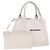 Borsa a mano BALENCIAGA Navy Cabas Canvas Ivory Silver 339933 Auth 202675A Argento Crudo