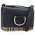 BURBERRY Nova Check Schultertasche Canvas Beige Silver Auth 199844A Silber
