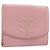 Portafoglio CHANEL Caviar Skin Pink Gold CC Auth 202731 Rosa D'oro