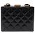 Borsa a tracolla CHANEL Matelasse in pelle verniciata nera e oro CC Auth 203247 Nero D'oro - vista 2