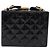 Borsa a tracolla CHANEL Matelasse in pelle verniciata nera e oro CC Auth 203247 Nero D'oro - vista 3