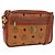 Borsa a tracolla MCM Vicetos PVC Pelle Marrone Tono Oro Auth 203589