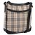 Borsa a tracolla BURBERRY Nova Check Canvas Beige Silver Auth ka6064 Argento