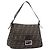 Borsa a tracolla FENDI Zucca Canvas Mamma Baguette Marrone Nero Auth BA15633A