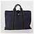 Hermès Borsa HERMES Fourre Tout MM cotone 4Set Navy Black Auth 199989 Nero Blu navy - vista 8