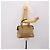 Céline Borsa a mano CELINE Macadam Canvas PVC Beige Gold Auth 202687 D'oro - vista 23