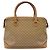 Céline Borsa a mano CELINE Macadam Canvas PVC Beige Gold Auth 202687 D'oro - vista 3