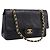 Borsa a tracolla CHANEL Matelasse 25 in pelle d'agnello nera con catena e CC dorato Auth 200746V Nero D'oro