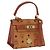 Bolso de mano MCM Vicetos Logogram PVC Leather 2way Brown Gold Auth 203014A Castaño Dorado