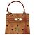 Bolso de mano MCM Vicetos Logogram PVC Leather 2way Brown Gold Auth 203014A Castaño Dorado - vista 2
