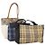 BURBERRY Nova Check Hand Bag Canvas 3 Set Beige Blue Auth 202176