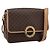 Céline Borsa a tracolla circolare CELINE Macadam Canvas PVC Pelle Marrone Oro Auth 202874A D'oro