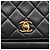 Borsa a tracolla CHANEL Matelasse con catena in pelle d'agnello nera e oro CC Auth 203454V Nero D'oro - vista 14
