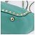Borsa Tote VALENTINO Studs in pelle 2 vie Blu Turchese Oro Auth BA15656A D'oro - vista 14