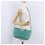 Borsa Tote VALENTINO Studs in pelle 2 vie Blu Turchese Oro Auth BA15656A D'oro - vista 26