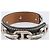 Hermès HERMES Bracciale Bangle Chaine d'Ancre Metallo Pelle Silver Black Auth 200739V Nero Argento - vista 11