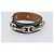Hermès HERMES Bracciale Bangle Chaine d'Ancre Metallo Pelle Silver Black Auth 200739V Nero Argento - vista 5