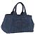 Borsa a mano PRADA Canapa MM Denim Blue Gold Tone Auth 201120