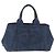 Borsa a mano PRADA Canapa MM Denim Blue Gold Tone Auth 201120 - vista 2
