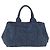 Borsa a mano PRADA Canapa MM Denim Blue Gold Tone Auth 201120 - vista 3