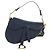 Borsa a tracolla Christian Dior Saddle in pelle 2way Navy Gold Auth 203000V D'oro Blu navy - vista 2