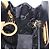 Borsa a tracolla Salvatore Ferragamo Gancini in pelle nera e oro Auth 201321 Nero - vista 21