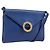 Céline Bolsa de Ombro Circle CELINE em Couro Azul e Ouro Auth 202918A Dourado