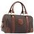 Céline Bolsa Boston CELINE Macadam Canvas PVC Couro Marrom Dourado Auth 203018