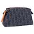 Pouch Christian Dior Trotter Canvas Flight Line Denim Navy Silver Auth 203039A Argento Blu navy
