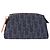 Pouch Christian Dior Trotter Canvas Flight Line Denim Navy Silver Auth 203039A Argento Blu navy - vista 2
