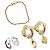 GIVENCHY Set Bracciale e Orecchini in metallo 3 Pezzi Tono Oro Argento Auth SW2827