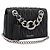 Borsa a tracolla Miu Miu Matelassé con catena in pelle nera e argento Auth 203216V Nero