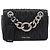 Borsa a tracolla Miu Miu Matelassé con catena in pelle nera e argento Auth 203216V Nero - vista 2