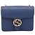 GUCCI Interlocking G Chain Schultertasche aus Leder Blau Gold 510304 Auth 202459V Golden - Ansicht 2