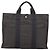 Hermès HERMES Her Line Tote MM Tote Bag Canvas Gray Silver Auth 203783 Marrone Argento - vista 2