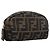 Pouch FENDI Zucca Canvas Marrone Nero Auth 203810