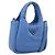PRADA Handtasche aus Leder 2way Blau Silber authentisch 203202SAM