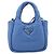 PRADA Handtasche aus Leder 2way Blau Silber authentisch 203202SAM - Ansicht 2