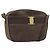 Borsa a tracolla Salvatore Ferragamo Vala in camoscio marrone tono oro Auth ka6067