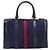 Borsa Boston GUCCI Micro GG Canvas Sherry Line Navy Gold Auth 203400A D'oro Blu navy - vista 3