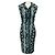 Vestido midi sin mangas de crepé de lana con estampado de serpiente Prada Teal / Ivory / Black Multicolor