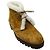 Stivaletti Manolo Blahnik in camoscio Tan / Ivory foderati in shearling con suole lug Cammello