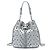 Borsa a secchiello con coulisse Chanel Small Metallic Chevron Lambskin Stud Wars Argentata Argento